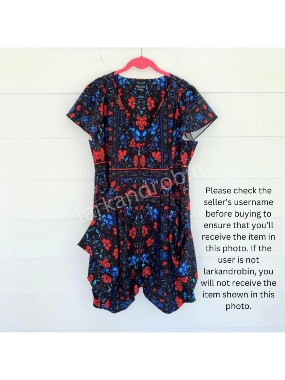 City Chic Folk Dance Print Zip Front Pleat Tunic Dress 16/Small